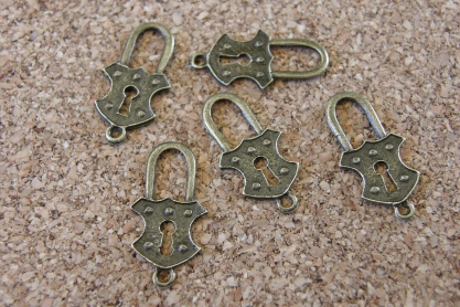 Petit cadenas bronze, 25x12mm