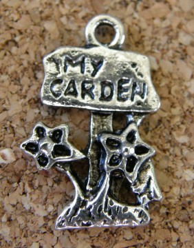Jardin, signalisation 'My Garden', argenté, 22x14mm