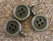 Petit bouton bronze vieilli, diamètre de 8mm excluant l'anneau, emballage de 10 pour 2.50$