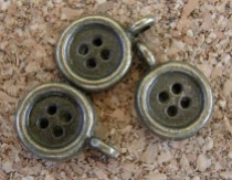 Petit bouton bronze vieilli, diamètre de 8mm excluant l'anneau, emballage de 10 pour 2.50$